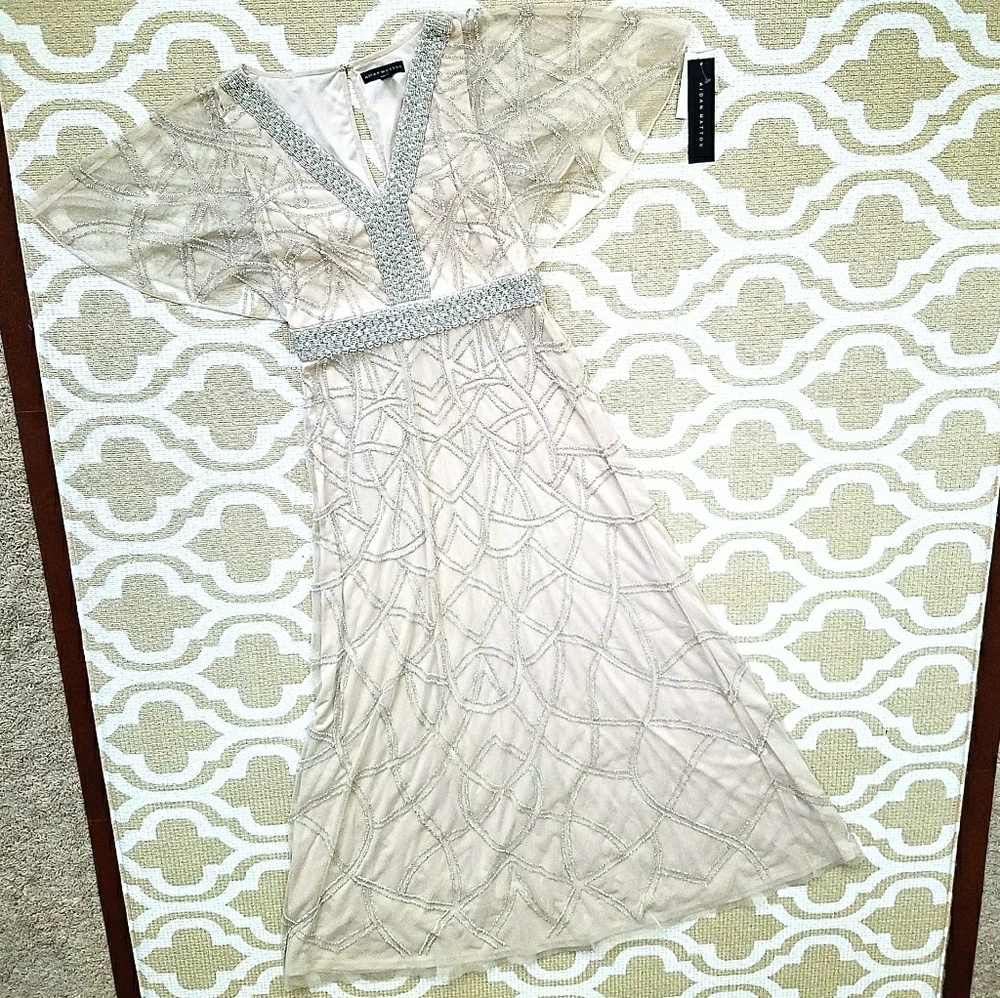 NWT Aidan Mattox Beaded Gown
